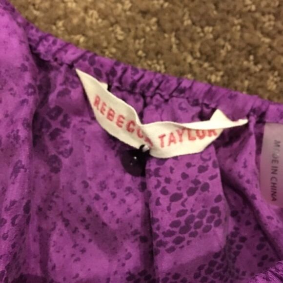 Rebecca Taylor Purple One Shoulder Blouse - Picture 4 of 4